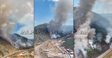 Rruga rajonale Shkup-Tetovë e mbyllur në të dy drejtimet! Zjarr në afërsi të Zhelinës (Video)