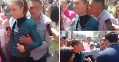 Presidentja ngacmohet në rrugë, burri e kap nga gjoksi dhe përpiqet ta puthë