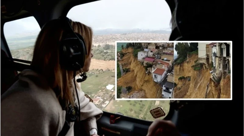 Kryeministrja italiane, Meloni sheh dramën nga helikopteri – Pa se si qyteti në Sicili po ‘shkatërrohej’ nga rrëshqitja e dheut
