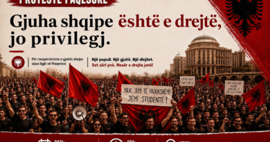 Të premten, studentët e Kosovës protestë para Ambasadës së Maqedonisë në Prishtinë