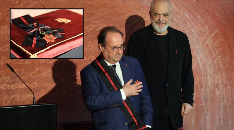 Rama i jep medaljen e artë ish-presidentit francez, François Hollande: Kontribuoi në forcimin e marrëdhënieve mes Shqipërisë dhe Francës